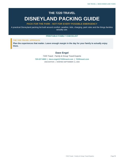 Cover of Disneyland Packing Guide