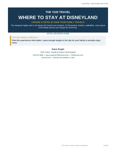 Cover of Where To Stay At Disneyland Guide