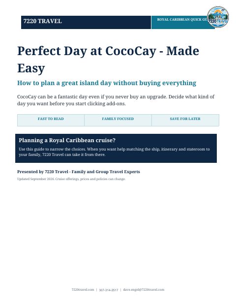 Cover of Perfect Day At CocoCay Guide