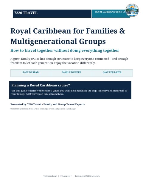 Cover of Royal Caribbean Family Multigenerational Guide