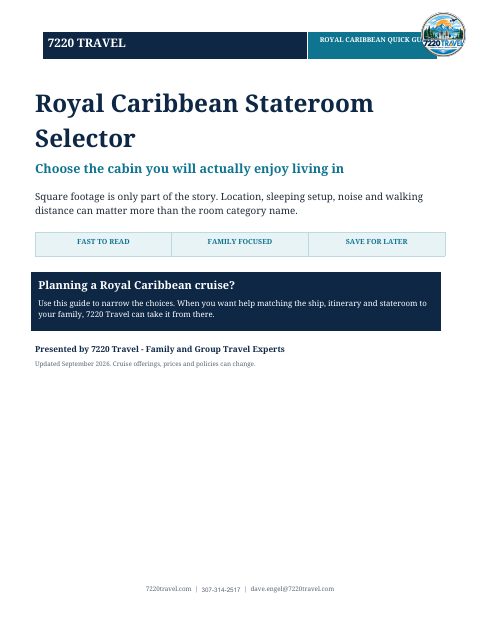 Cover of Royal Caribbean Stateroom Selector