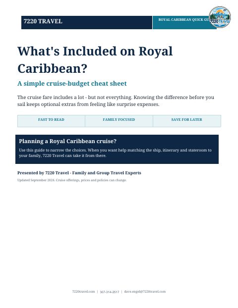 Cover of Whats Included On Royal Caribbean